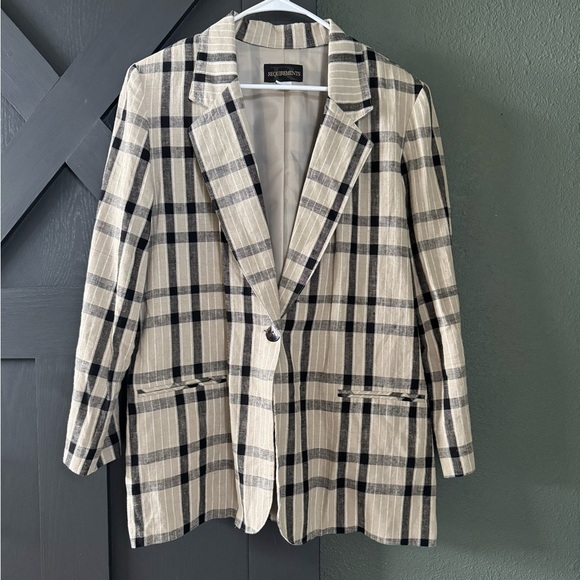 Requirements Vintage Plaid Linen Blazer - Picture 1 of 6